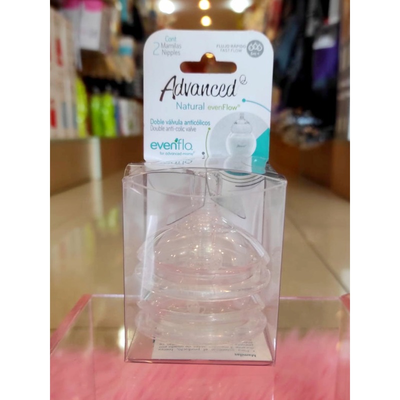 Evenflo Nipple Adv Fast Flow 2pk e2112