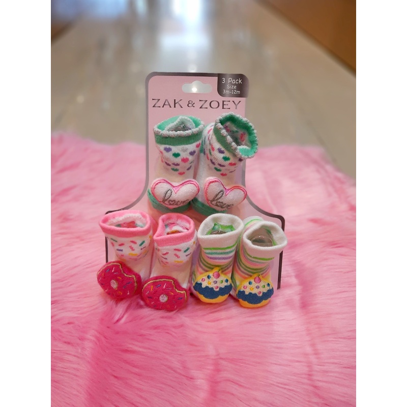 Bootie 3pk 0-12M Girl