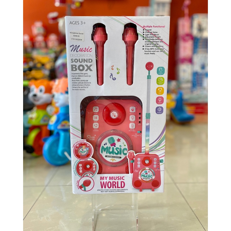 Toy Microphone Sound Box Pink Ftoy2022038