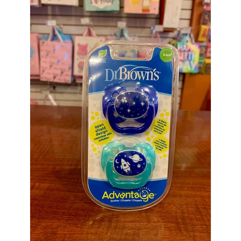 DB Pacifier 2PK 0-6m Blue/Gree PA12002