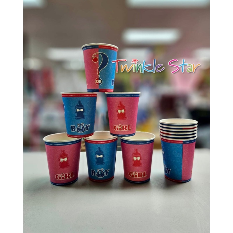 Gender Reveal Cups 12pk FTS32532