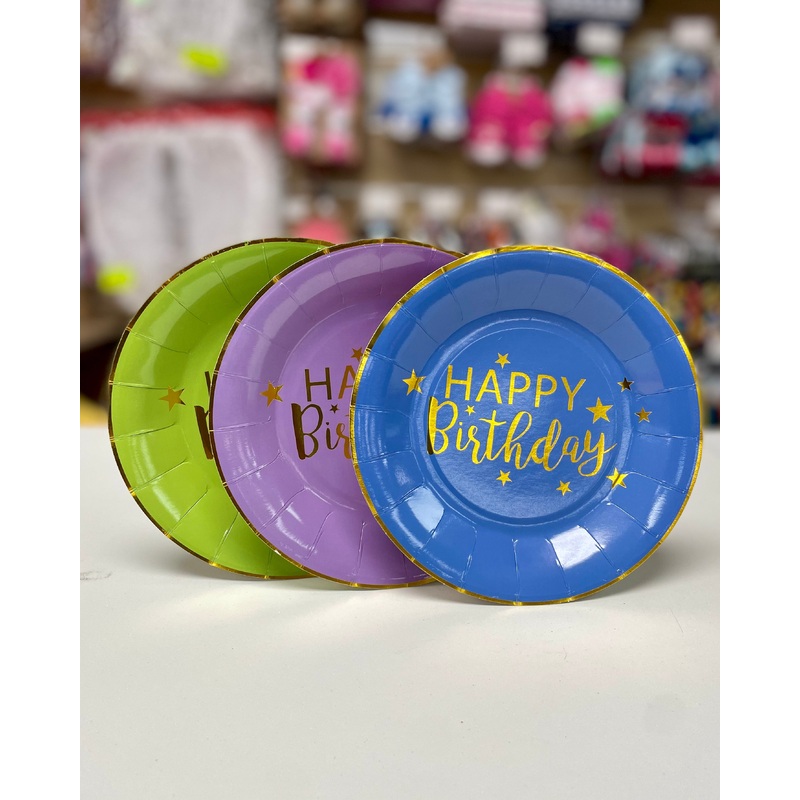 Party Plates Happy Bday 6pk