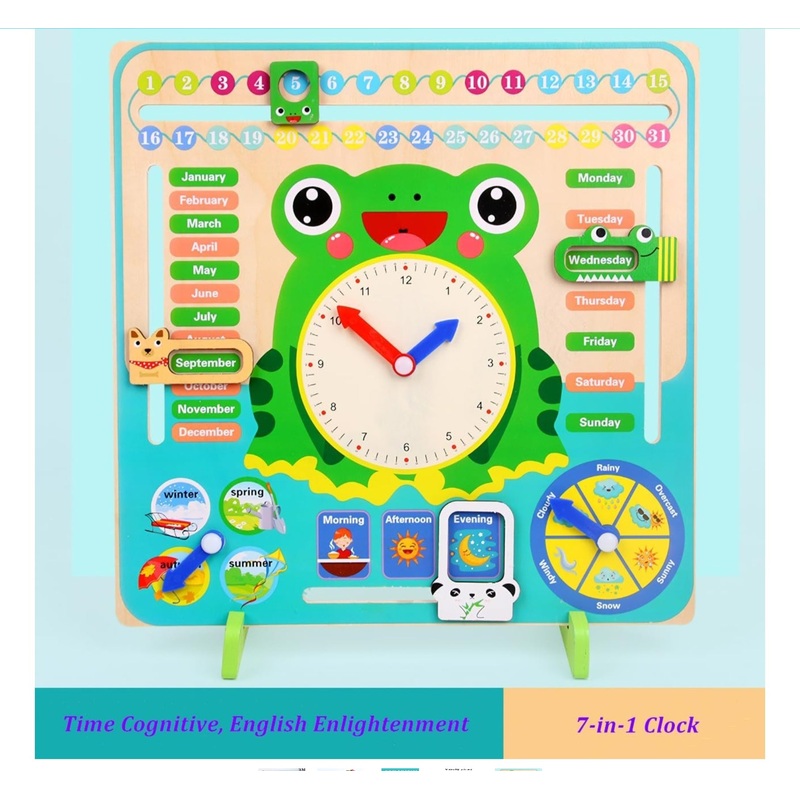 Wooden Clock & Calender FTS32454