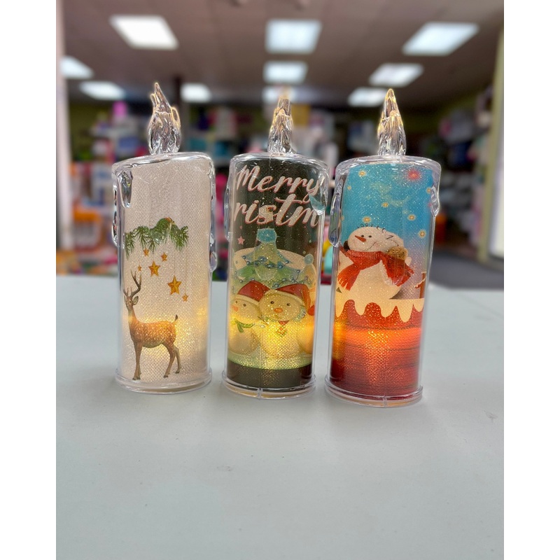 Christmas Designed Candle B/O fts15614