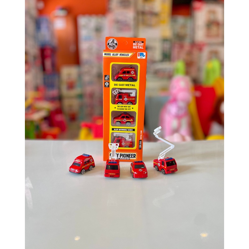 Toy Fire Cars 4pcs FTOY2024108