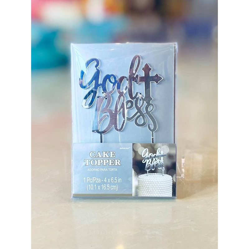 Party Cake Topper-God Bless-