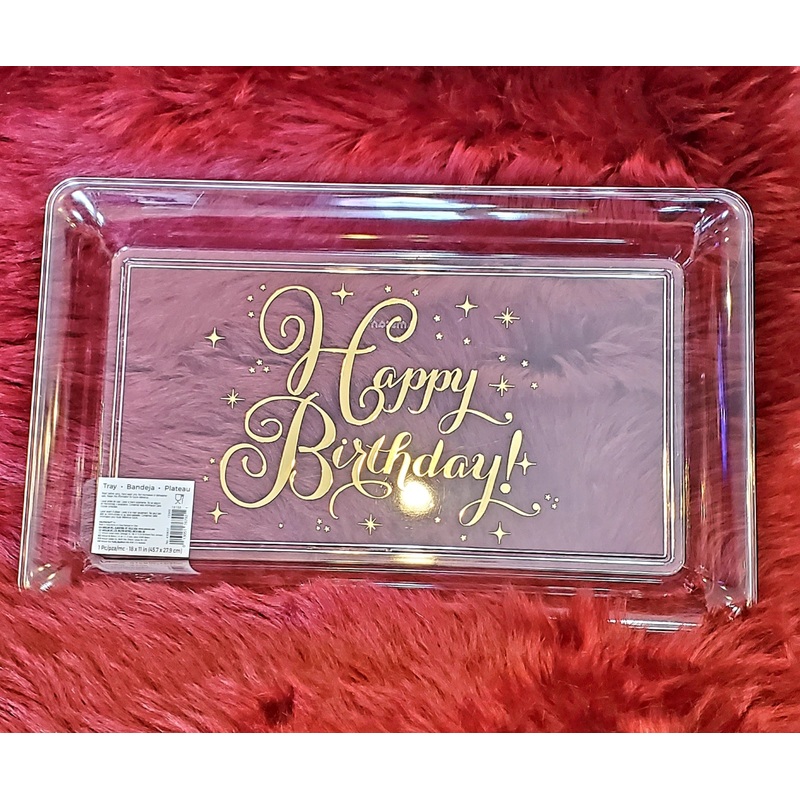 Gold Rect Tray-Bday