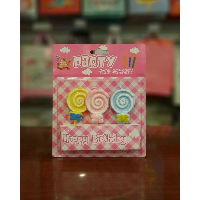 Party Candle Swirl 3pk FTS19238