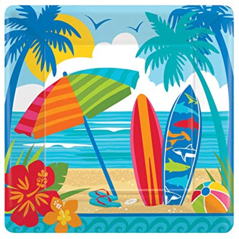 Party Sun & Surf Plates 18ct