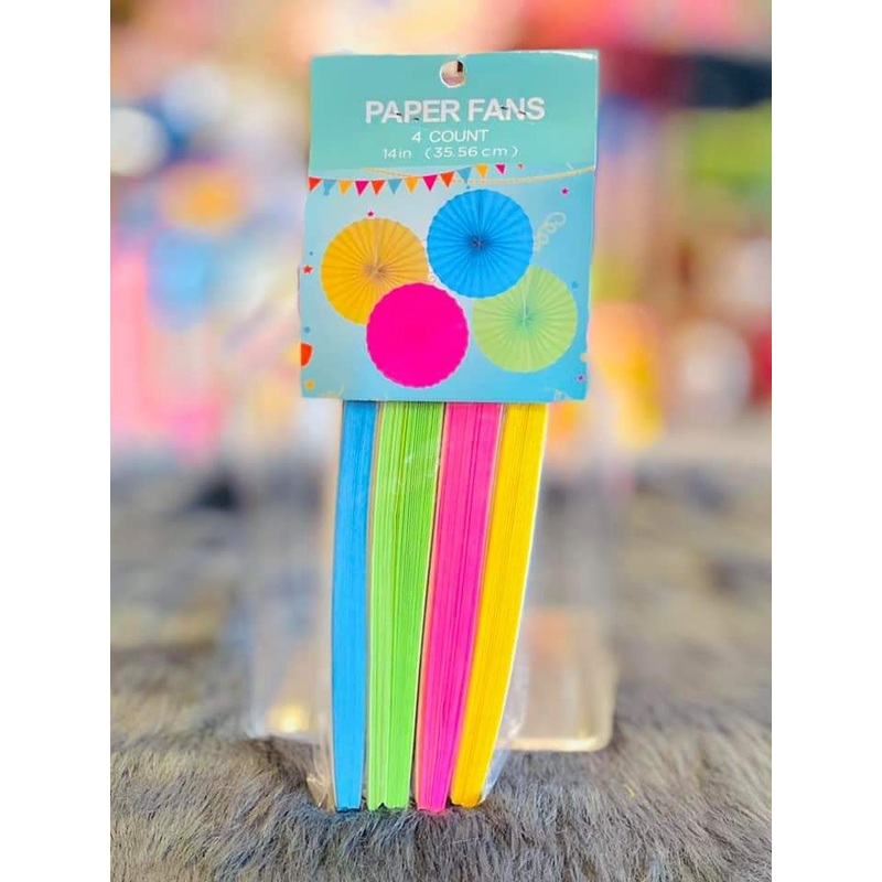 Party Paper Fans Plain 4pc FTS19620