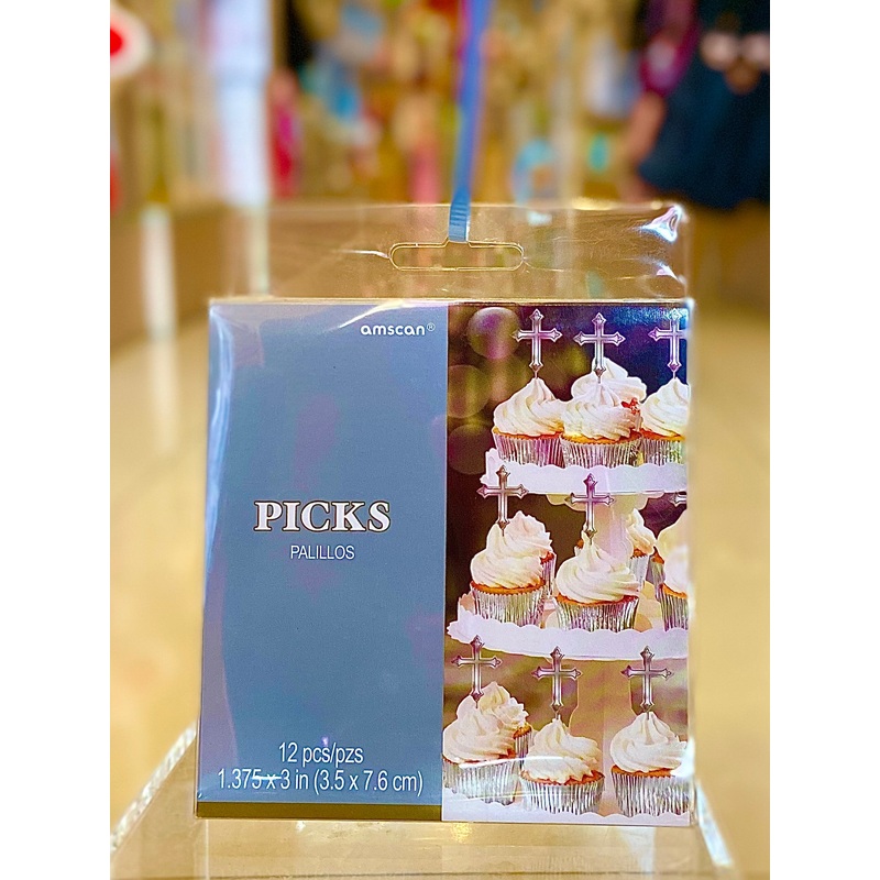 Party Cake Topper-Cross Picks