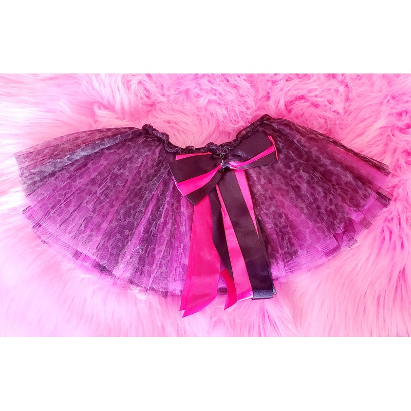 Party Tutu-Fuscia Black Cheeta