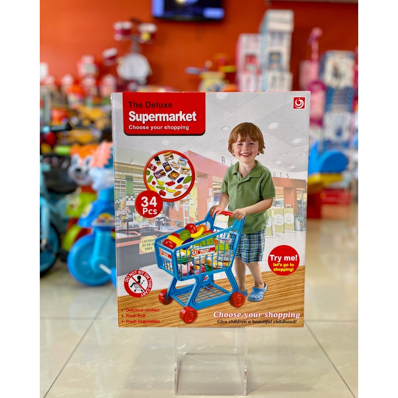 Toy Shopping Trolley Blue Ftoy2021064