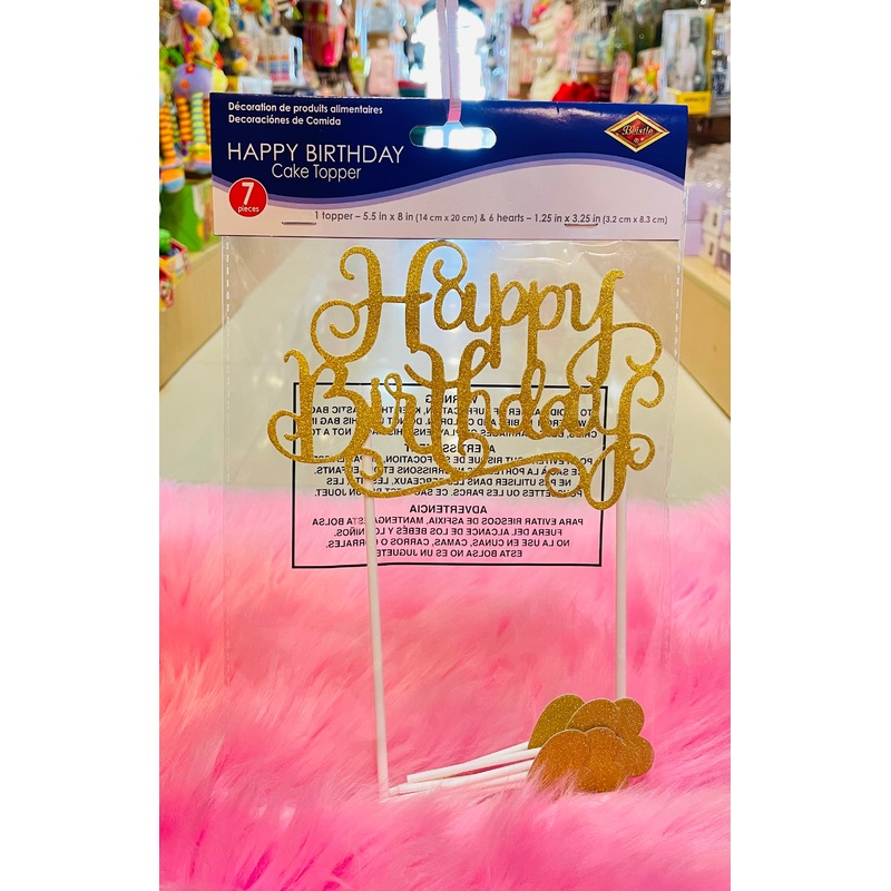 Cake Topper- Glittered H/Bday