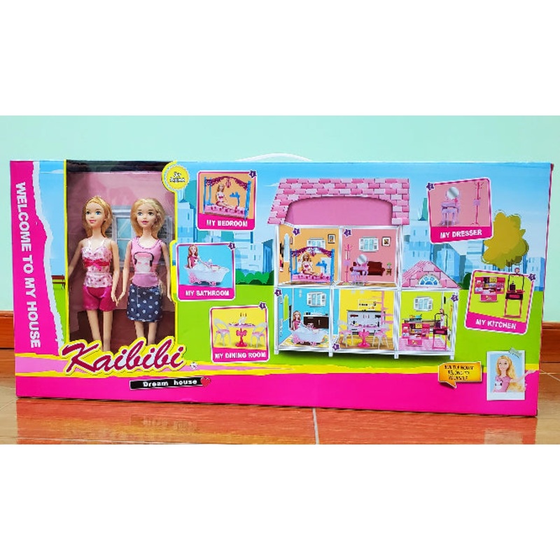 Toy Doll House w/2 Dolls Ftoy20075