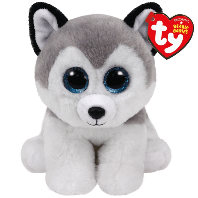 Beanie Baby – Buff Grey and White Husky  – 8 Small