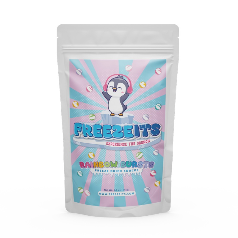 FREEZEITS Freeze Dried Candy – Rainbow Bursts Crunchy Snacks – Resealable Packaging – 5.1oz.