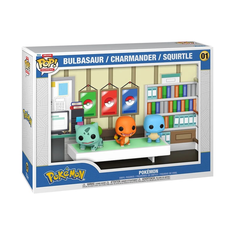 Pokemon – Bulbasaur, Charmander, & Squirtle Deluxe Funko Pop! Moment with Case
