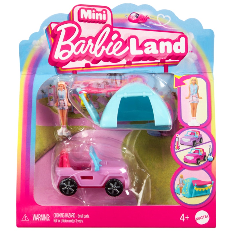 Barbie Mini Barbieland Doll And Purple Jeep