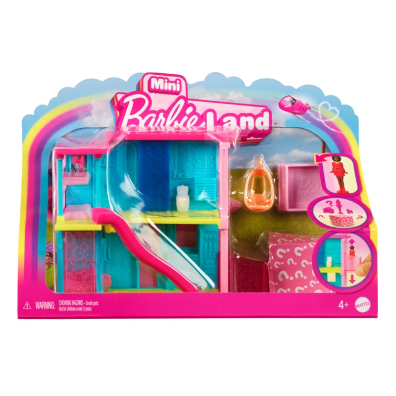Mini Barbieland Doll And Accessories – House with Pink Slide