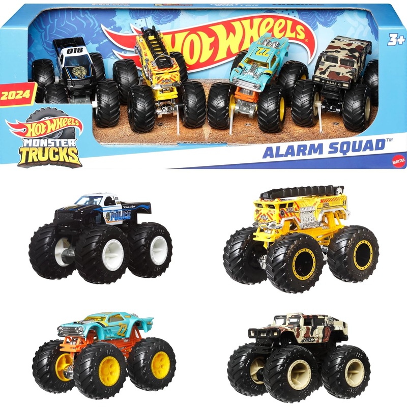Hot Wheels Monster Trucks 4-Pack – Alarm Squad