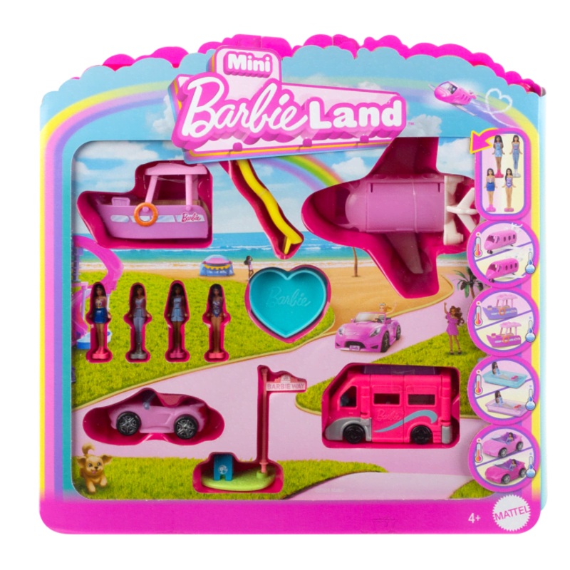 Mini Barbieland – Dolls and Vehicles 4-Pack Set