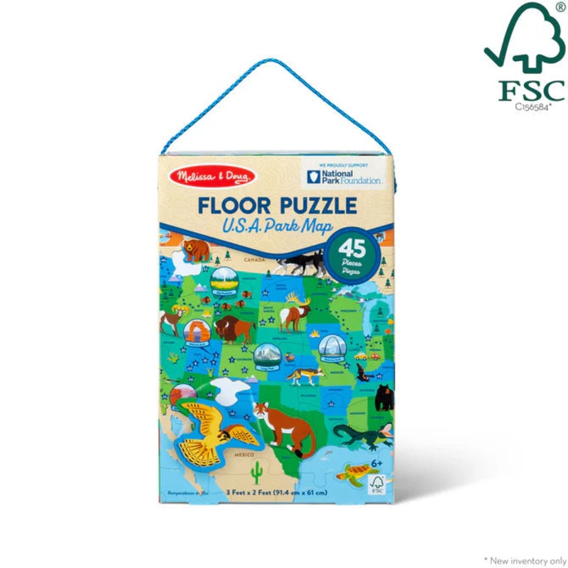 National Parks U.S.A. Map Floor Puzzle  45 Piece