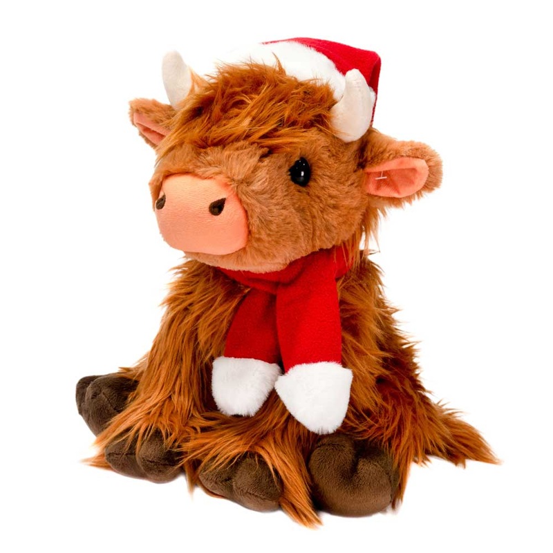 11 Sitting Highland Cow Holiday Plush