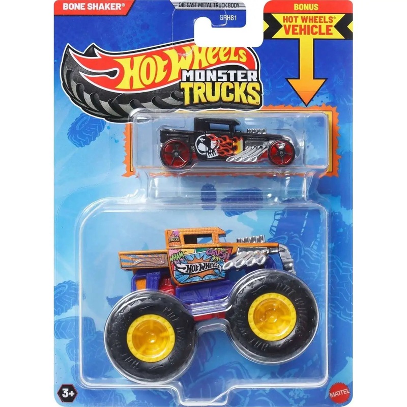 HOT WHEELS Monster Truck plus Car – Bone Shaker