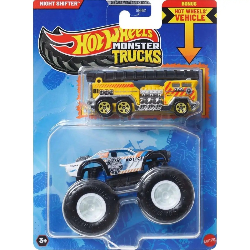 HOT WHEELS Monster Truck plus Car – Night Shifter