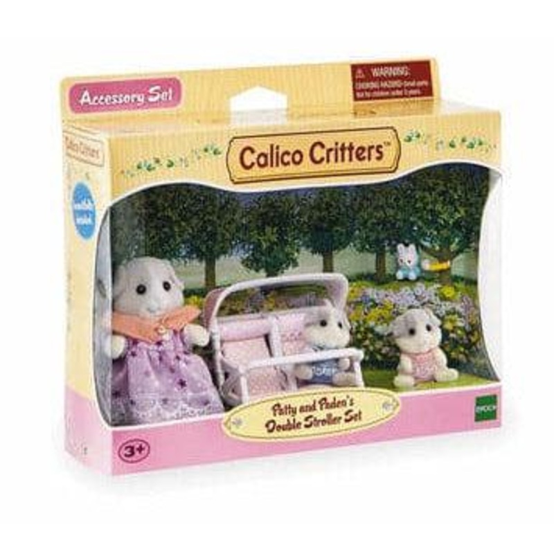 Calico Critters Patty and Paden’s Double Stroller Set