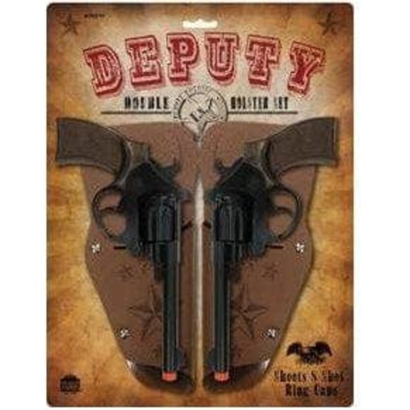 Western Deputy Double Holster Set Cap Guns 8.5 Long