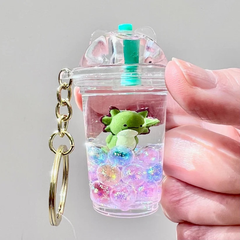 Axolotl Boba Floaty Key Charm
