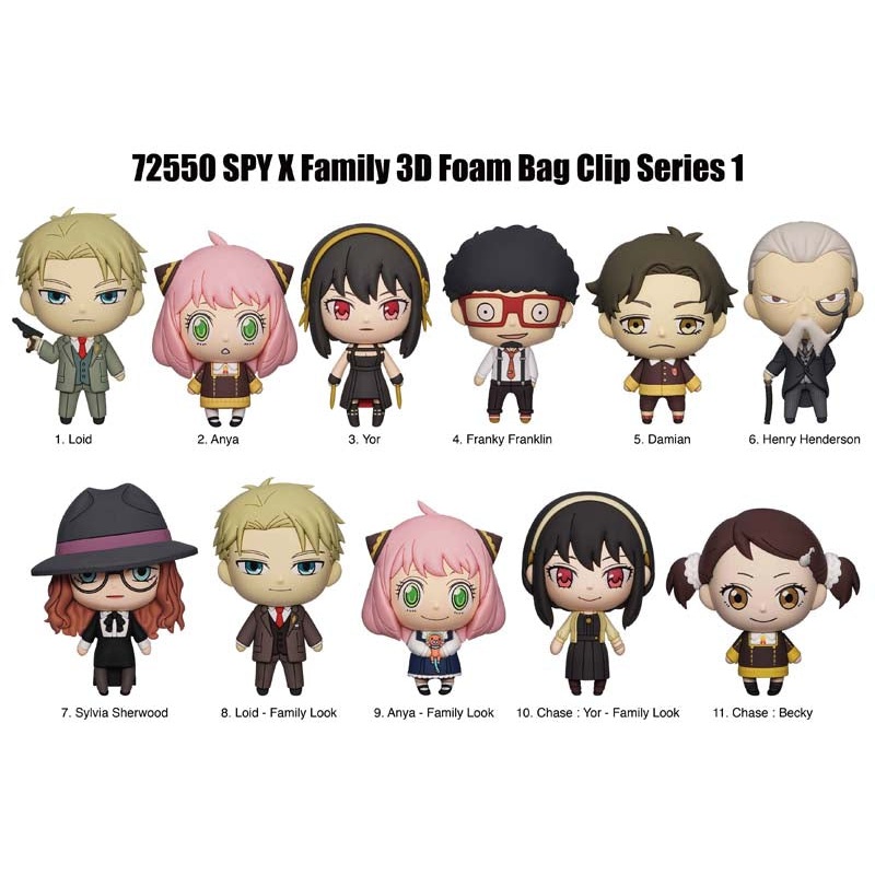 3D Foam Collectible Bag Clips – Spy X Series 1
