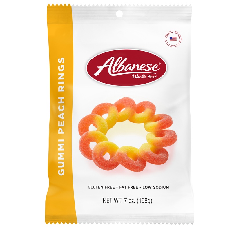 Gummi Peach Rings 7 oz. Peg Bag
