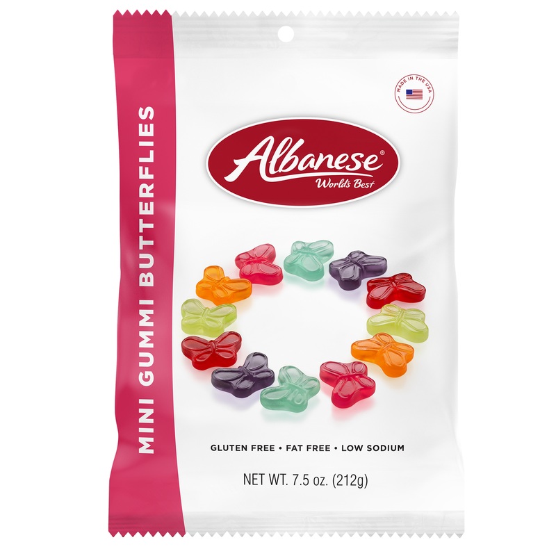 Mini Gummi Butterflies 7.5 oz. Peg Bag