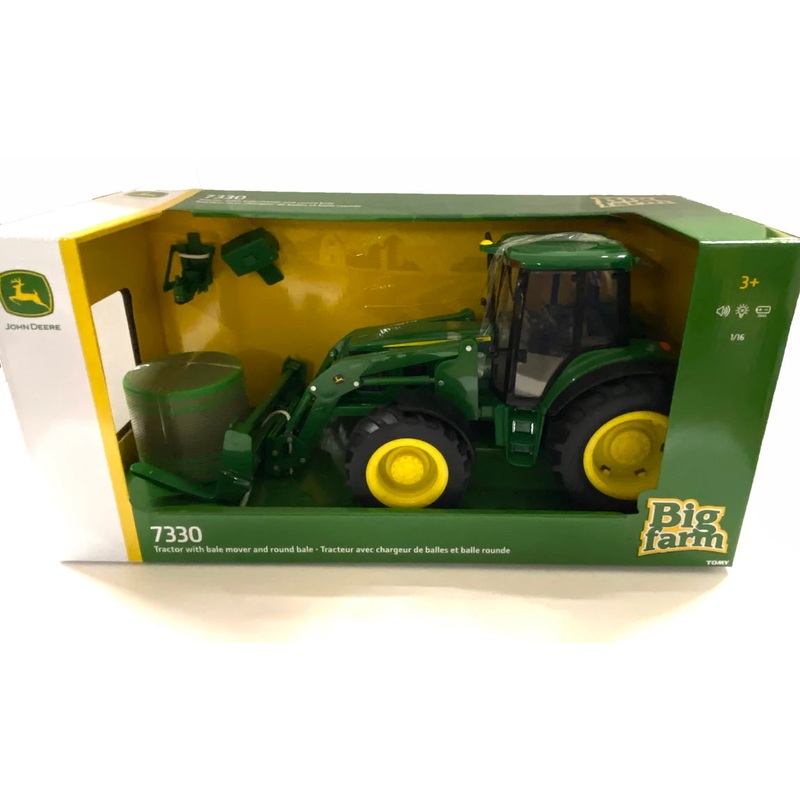 Big Farm 1:16 John Deere 7330 With Bale Mover And Bale