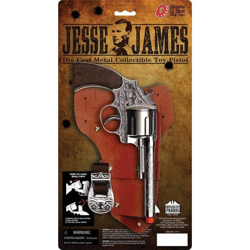 Western Jesse James Pistol Holster Set Cap Gun 8 1/4 Long