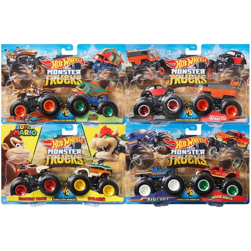 Hot Wheels Monster Trucks Demolition Doubles –  2 Pack – Assorted Styles
