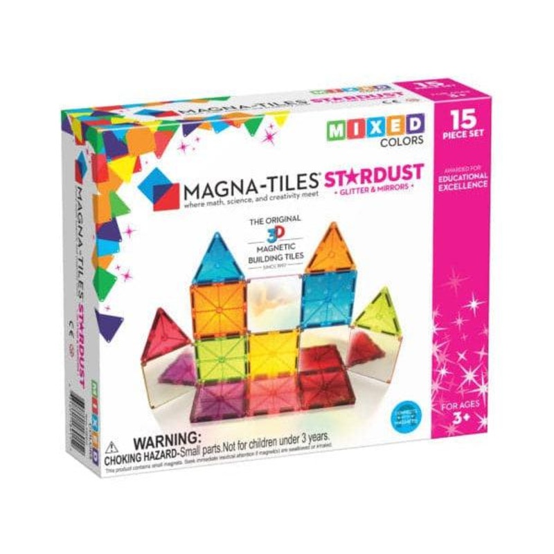 Magna-Tiles Stardust 15 Piece Set – Mixed Colors
