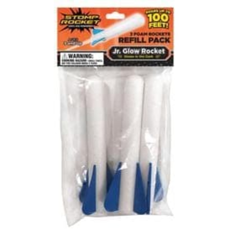 Stomp Rocket Junior Refill Pack – Includes 3 Glow in the Dark Rockets