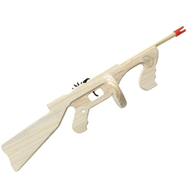 Rubber Band Gun Tommy Gun 29 Long Solid Wood 12 Shot