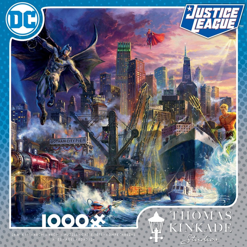 Thomas Kinkade DC Comics – Showdown at Gotham Pier – 1000 Piece Puzzle