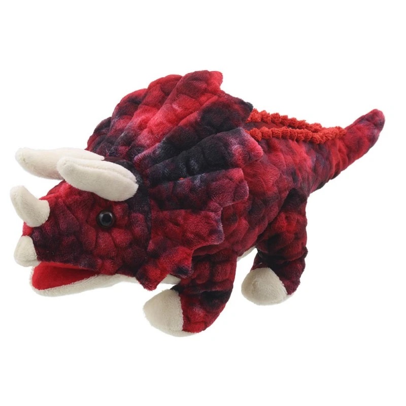 Baby Triceratops Puppet – Red
