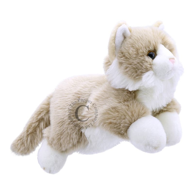 Full Bodied Puppet – Cat – Beige & White