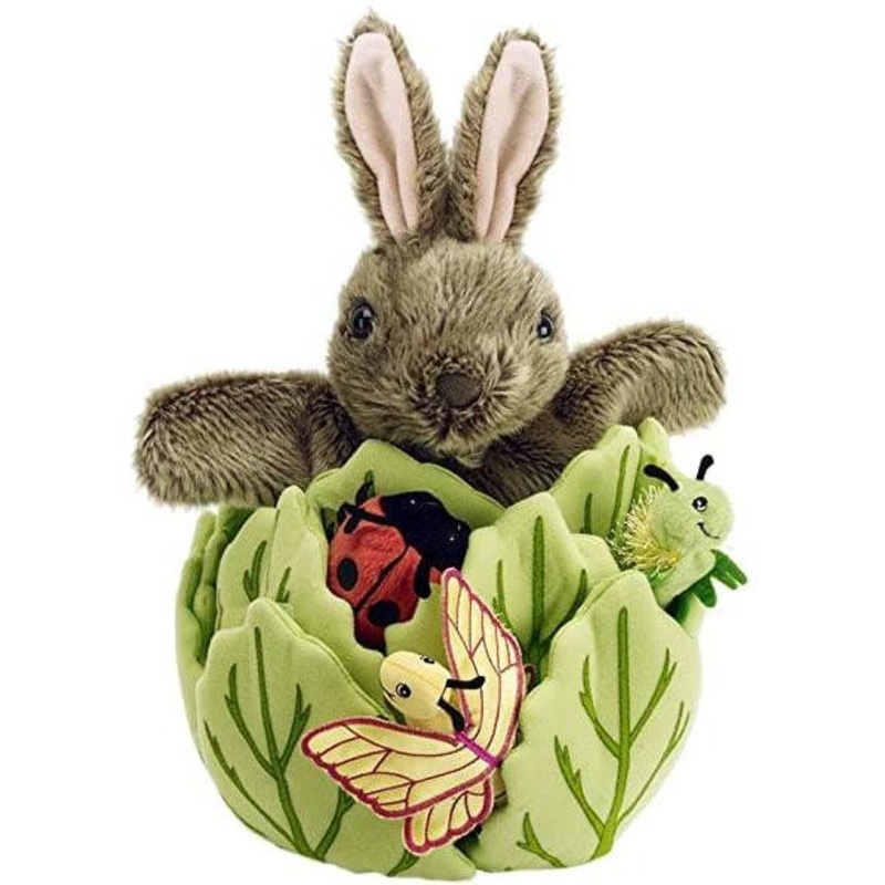 Hide-Away Puppets – Rabbit In A Lettuce With 3 Mini Beasts