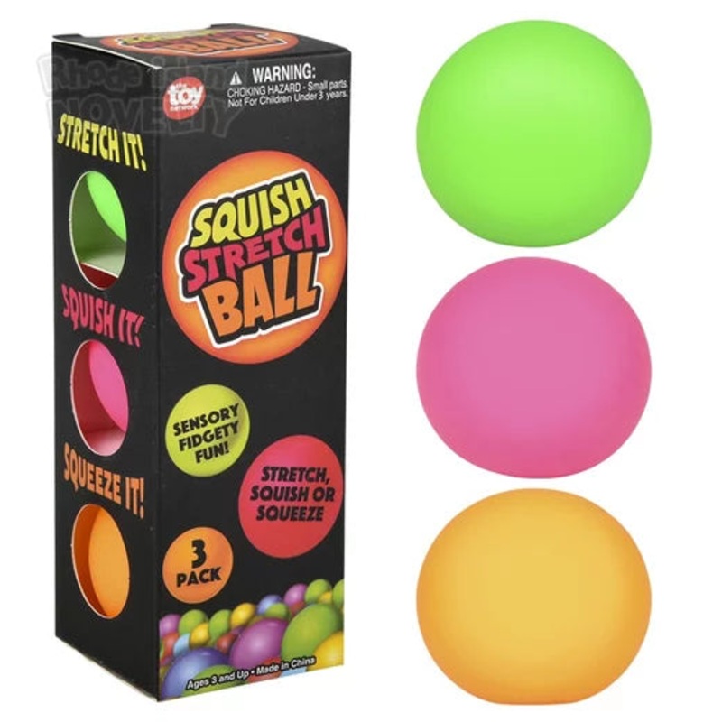 1.75 45 mm Squish & Stretch Mini Gummi Ball 3 Pack Box