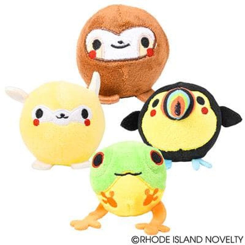 3 Deluxe Squish Plush Jungle Animals
