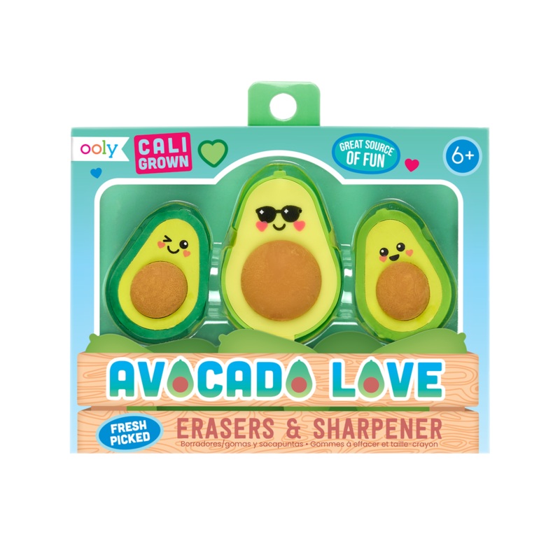 Avocado Love Erasers & Sharpener