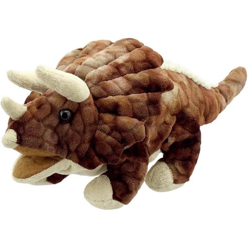Baby Triceratops Puppet – Brown